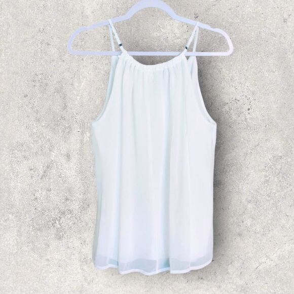 Corvia Women’s Semi Sheer Sleeveless White Criss Cross Tank Top Size Small - Picture 3 of 6
